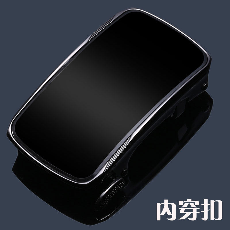 内穿皮带扣头黑色内扣式腰带头自动扣裤带扣头3.5cm配件简约商务