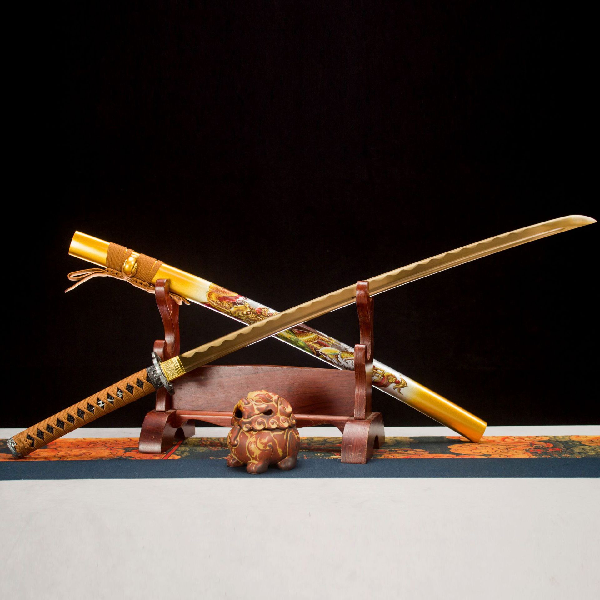 龙泉市刀剑1060高锰钢手工锻打日式指挥刀Katana冷兵器打刀未开刃