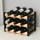 创意铁木结合红酒架葡萄酒架子简约酒瓶架红酒展示架酒柜装 饰摆件