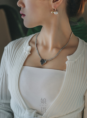 毛衣链爱心项链简约设计感装饰