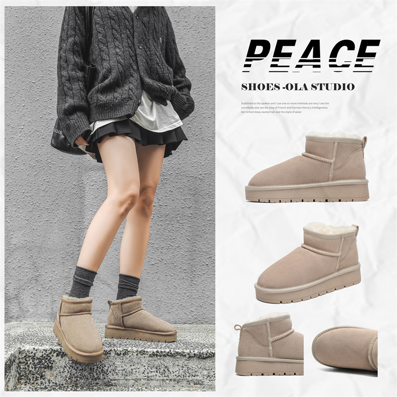 2024新款厚底羊皮毛一体雪地靴