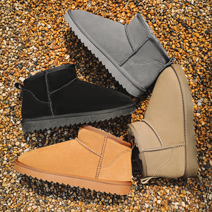 保暖加厚防寒户外真皮 皮毛一体雪地靴男女情侣款 2024年秋冬季 新款