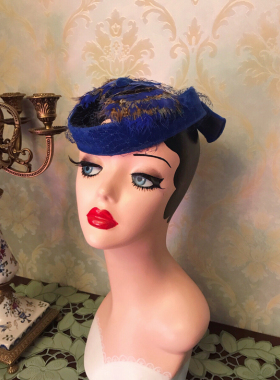 vintage古董彩色网纱发圈女帽