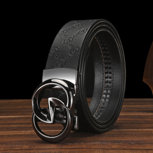 腰带潮男 百搭头层牛皮年轻人潮流裤 高级感男士 真皮自动扣腰带时尚