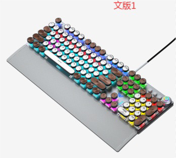 狼蛛F2088朋克双拼机械键盘CD版电脑笔记本电竞游戏送大鼠标垫