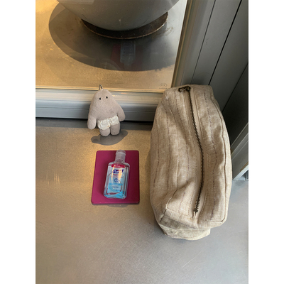 Maybekuii | 大号｜亚麻条纹收纳内胆包 #263