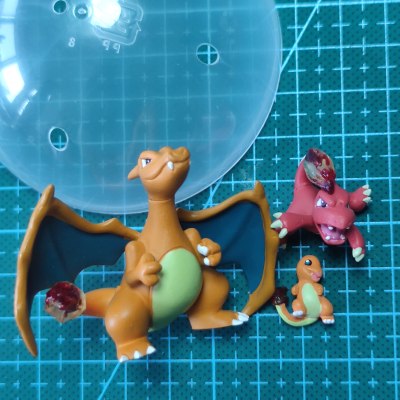 神奇宝贝宠物小精灵宝可梦Tomy扭蛋立体图鉴小火龙火恐龙喷火龙