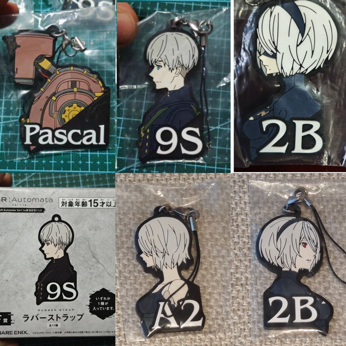 NieR:Automata尼尔自动人形机械纪元橡胶挂件钥匙链9S A2B Pascal