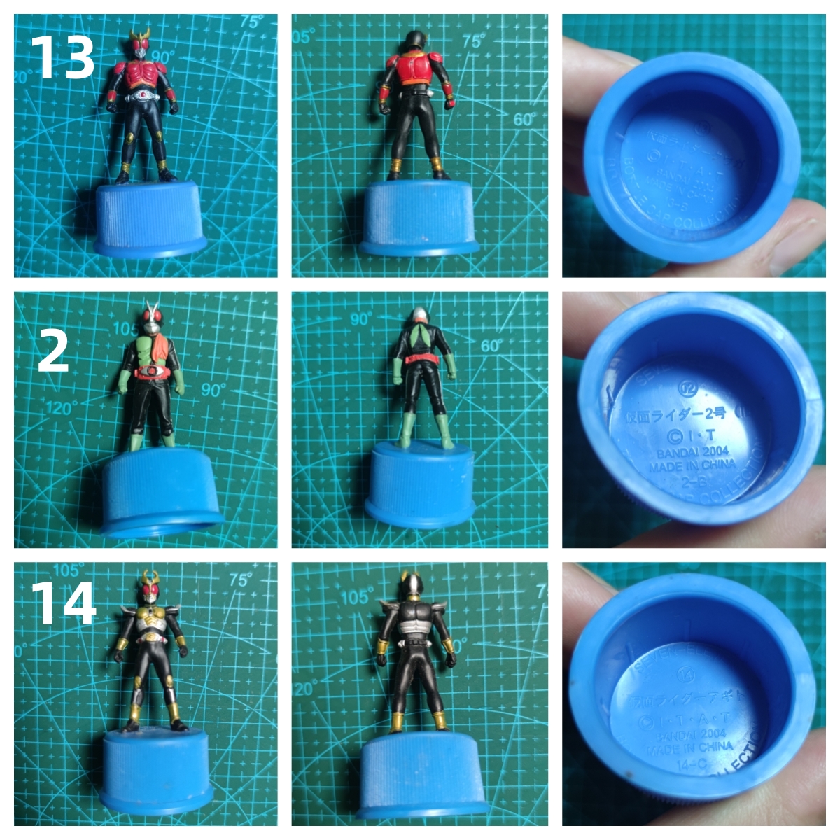 万代假面骑士V3食玩瓶盖摆件Stronger强人Kaixa凯撒亚极陀空我