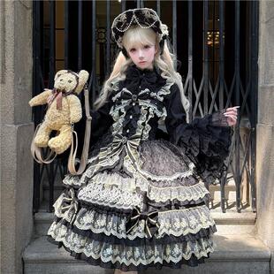 韩菇凉 doll感jsk吊带连衣裙秋冬 原创设计Lolita洋装