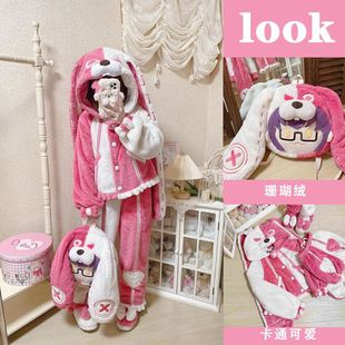 女套裝 短褲 安琪拉全套cos服睡衣可愛蘿莉公主風(fēng)加絨加厚秋冬季