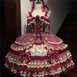 宝石之冕原创设计Lolita洋装 doll感jsk洛丽塔吊带连衣裙春秋冬季