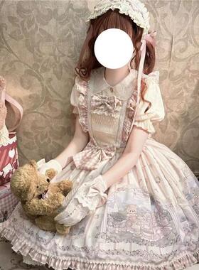 现货奶油玩偶Lolit熊熊野餐洛丽塔jsk可爱两穿洛丽塔原创正品