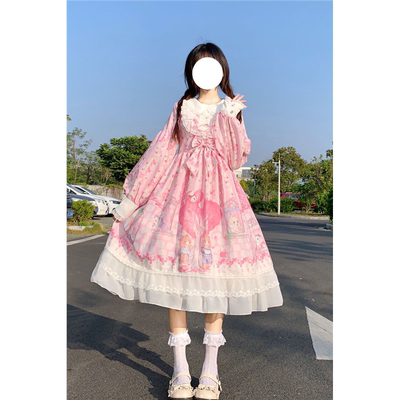 原创设计甜心小镇OP长袖洛丽塔裙子正版lolita裙学生可爱连衣裙萌
