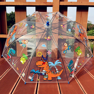 麦昆幼儿园宝宝轻便长柄透明雨伞