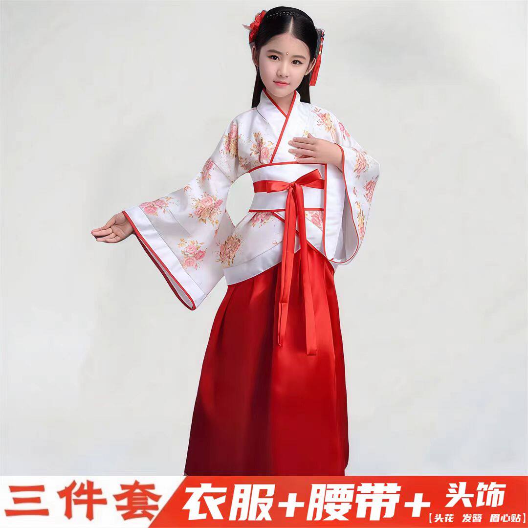 儿童古装后羿嫦娥春秋战国三国贵妃服格格古代演出服装
