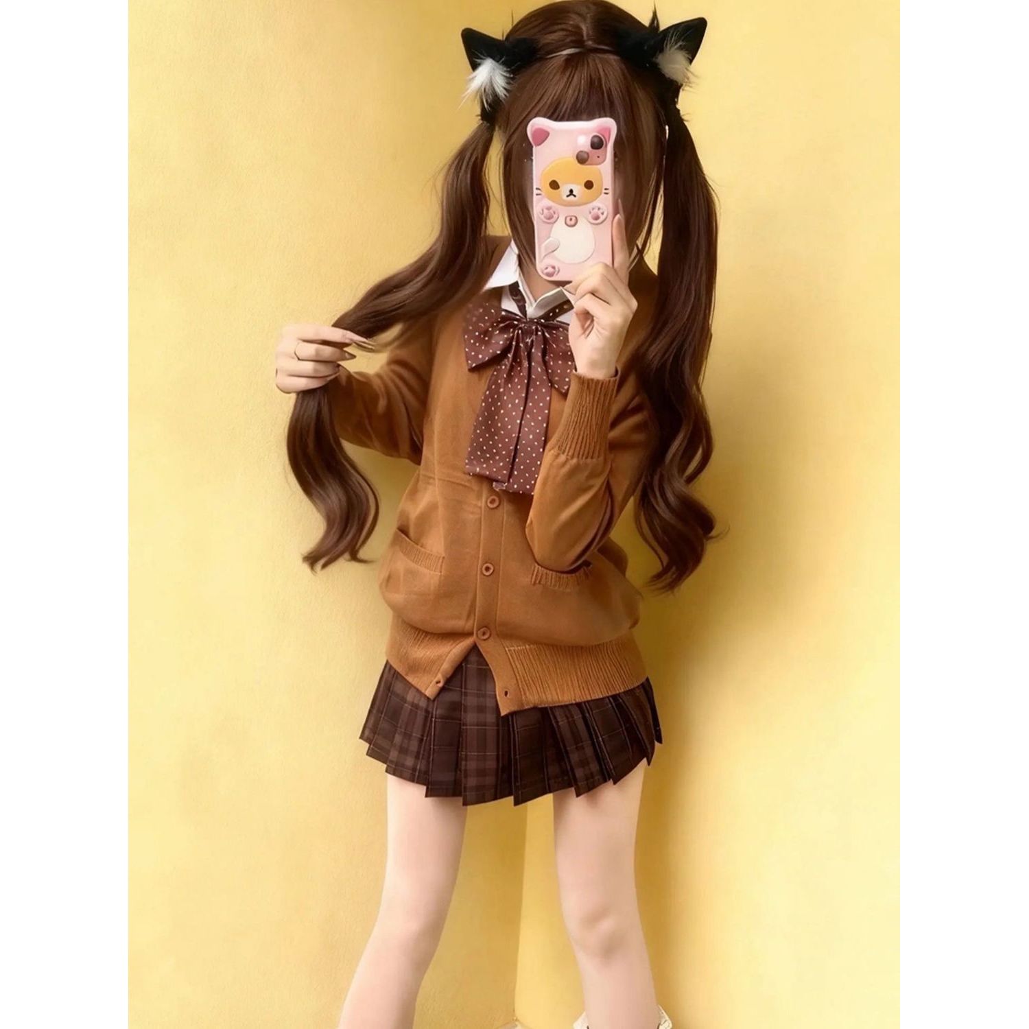 秋冬套装长袖毛衣外套软妹日