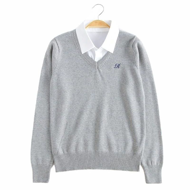 jk制服毛衣套头百搭日系校供假两