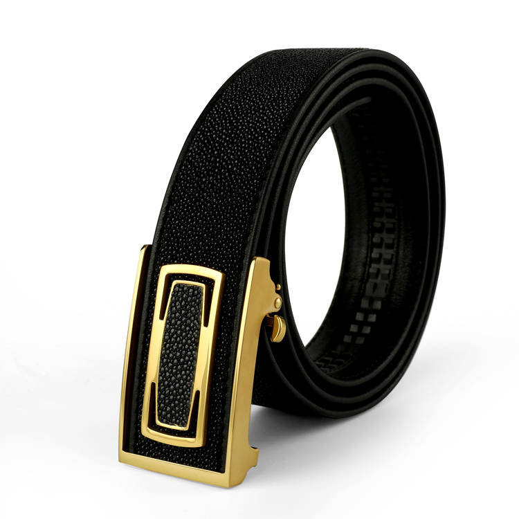 泰国珍珠鱼平滑扣皮带