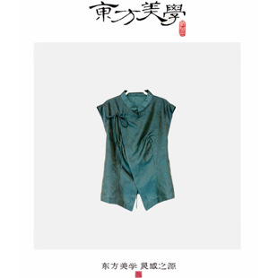 『天青如梦』桑蚕丝浮光锦飞袖系带收腰设计流光绸上衣SR610