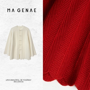 『落雪』100%绵羊毛新中式国风秋冬保暖470g外套针织衫SR427