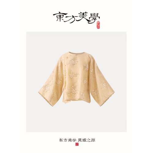 『金枝玉叶』桑蚕丝新中式优雅钉珠刺绣上衣衬衫SR490