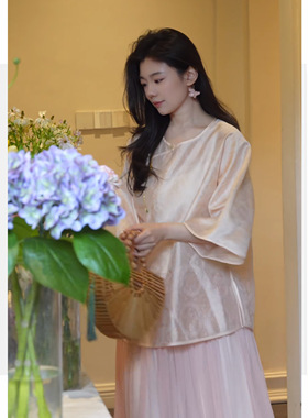 『流年』夏桑蚕丝丝光绸手工高定上衣新中式国风夏时尚百搭SR551