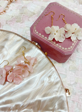 『花神』s925银夏季温柔甜美风仙气灵动原创设计国风耳环SP030