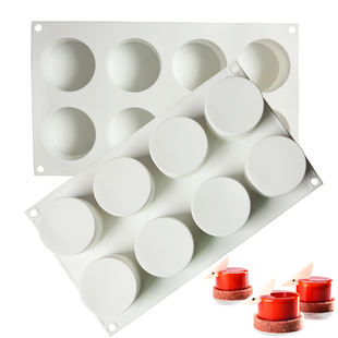 多连式圆柱圆饼形矽胶模具 法式甜品慕斯蛋糕冰淇淋硅胶模具