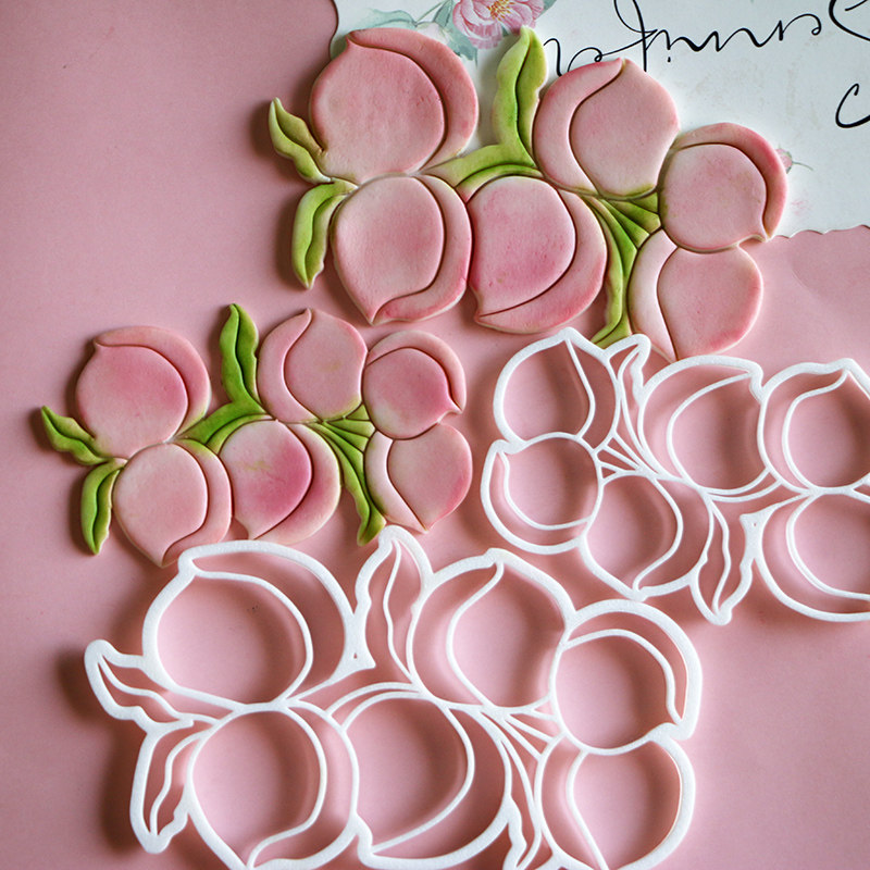 花饽饽寿桃福字软陶馍馍包切模祝寿中式翻糖蛋糕烘焙装饰模具压模