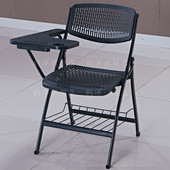 鹤洋透气网桌椅塑料折叠桌椅培训会议椅带写字板教学桌椅一体桌椅