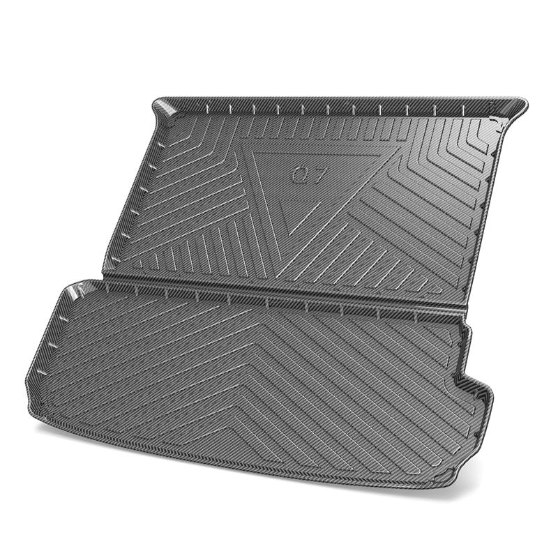 奥迪Q7专用防水环保碳纹尾箱垫