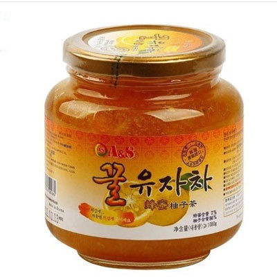 韩国原装进口奥尚AS蜂蜜柚子茶1080g 果酱即食冲饮果肉商用包邮