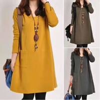 Fat mm belly-covering slimming dress 2024winter women casual dress lady dresses