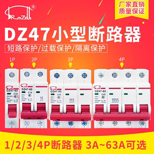 63小型断路器1P 新款 DZ47 C45空开 厂家直销DZ47 63S