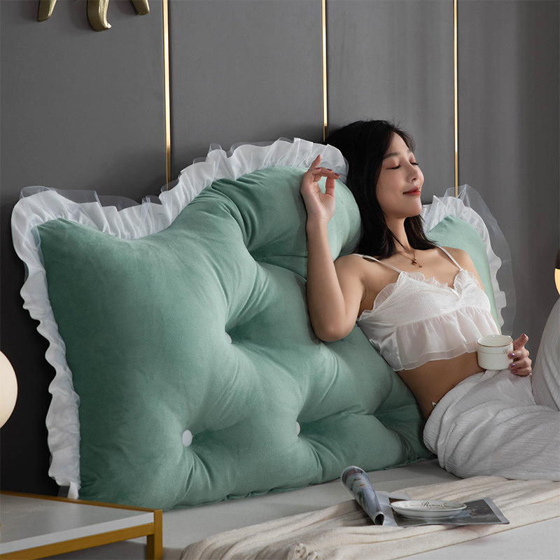韩版纯色加高床头板大靠垫软包可拆洗床上大靠背沙发长靠枕床靠背
