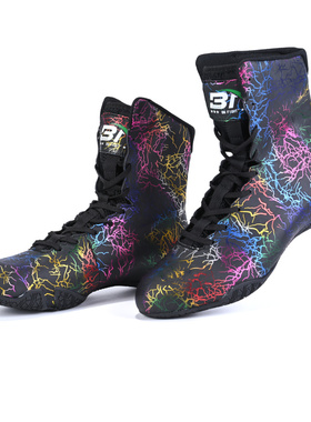 BN FIGHT专业拳击鞋男女比赛 成人儿童高帮鞋摔跤鞋 健身运动训练