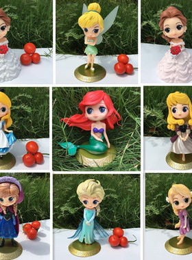 生日蛋糕装饰摆件卡通白雪公主花仙子美人鱼爱丽丝情景烘焙人偶
