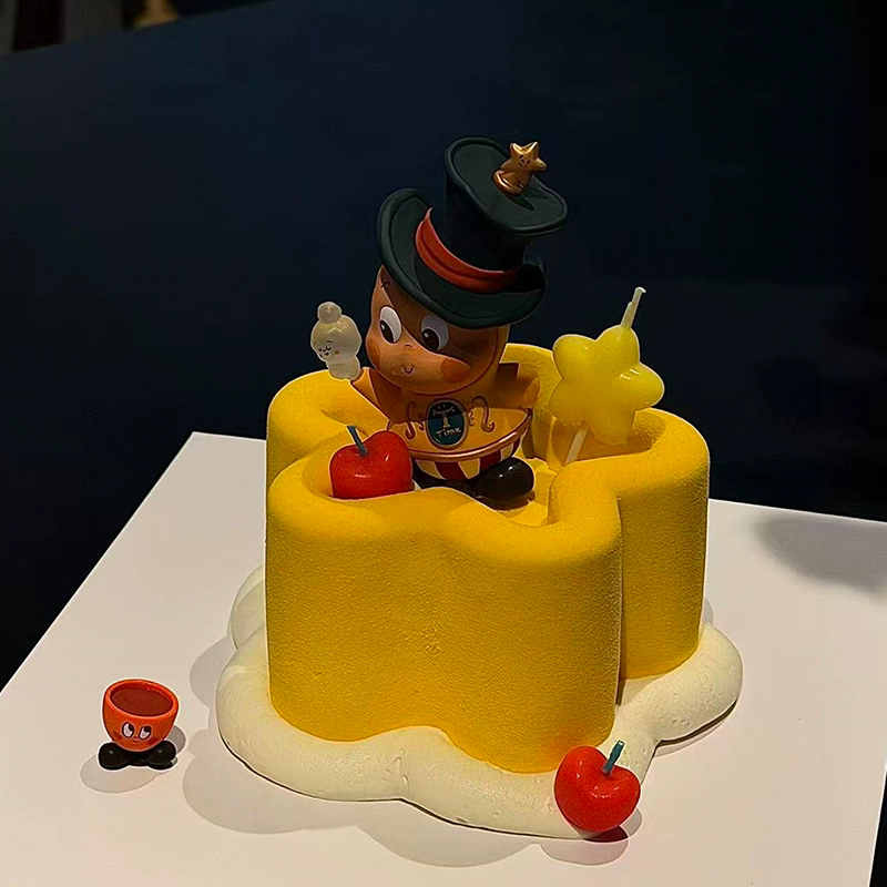 来自星星的礼物星星人儿童生日蛋糕装饰摆件樱桃蜡烛慕斯甜品装扮