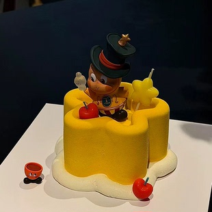 来自星星的礼物星星人儿童生日蛋糕装饰摆件樱桃蜡烛慕斯甜品装扮
