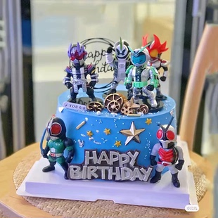 饰摆件卡通玩具亚克力HP插件齿轮模具 网红ins骑士儿童假面蛋糕装