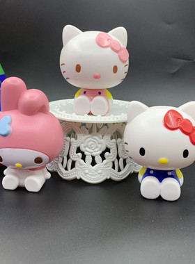 生日蛋糕装饰摆件KT3个款式凯蒂可爱手办塑料玩具 kitty烘焙