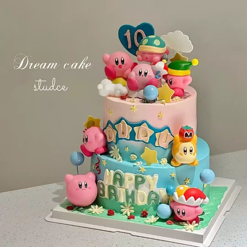 星之卡比蛋糕摆件 天堂周边卡比手办公仔儿童卡通治愈系蛋糕摆件