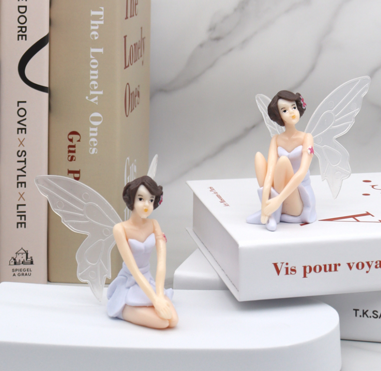 白色花仙子少女精灵场景蛋糕装饰