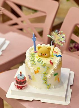 蓝色蛇宝宝蛋糕装饰摆件一周岁满月100天百天男孩女孩生日插件