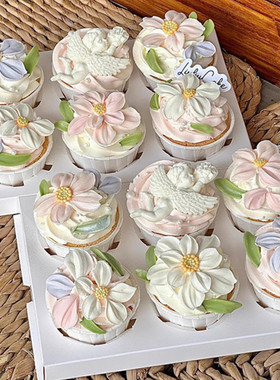 网红翻糖巧克力硅胶刮刀花格桑花郁金香叶子模具蛋糕装饰烘焙工具