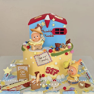 网红许愿星星人蛋糕装饰摆件卡通儿童生日海绵公仔蜡烛人插件插牌