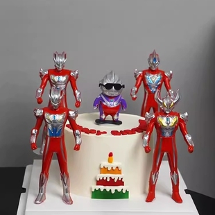饰肥宅超人摆件儿童生日卡通小怪兽插件 奥特曼男孩生日蛋糕装
