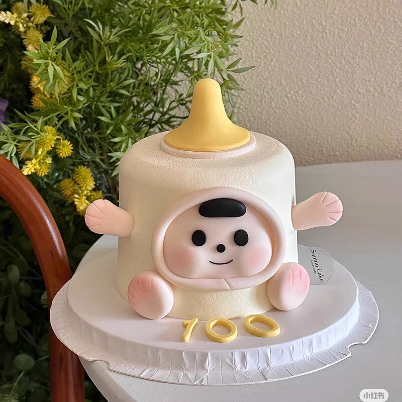 奶嘴宝宝满月周岁生日蛋糕装饰摆件嘟嘟脸硅胶模具软陶手脚插件
