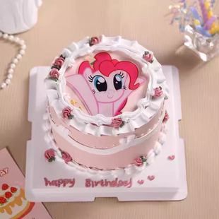 网红小马蛋糕装饰摆件独角兽宝莉碧琪烘焙装扮插件小仙女生日装扮